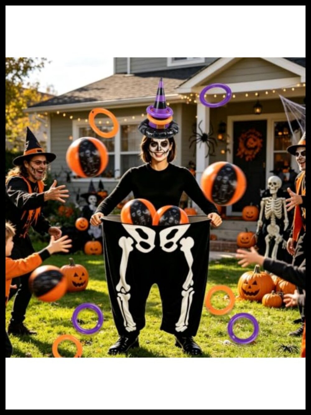11Pcs Halloween Party Games Set 2-in-1 Indoor Outdoor Tossing Game PVC